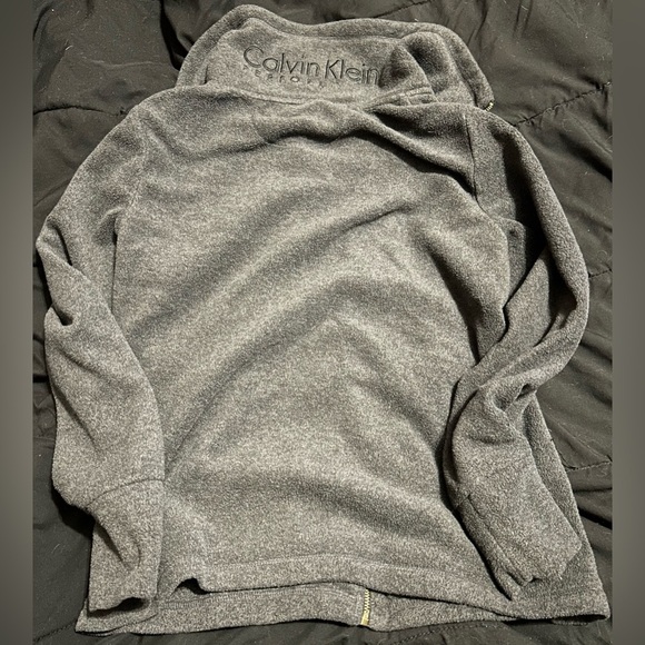 Calvin Klein fleece jacket grey with gold accents size medium - Picture 7 of 7